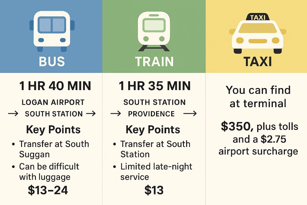 Boston Logan Airport to Providence Transfer Options