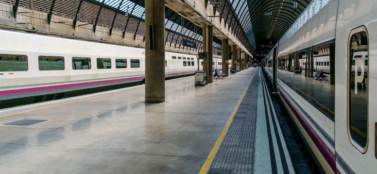 Train Station in Urban Area