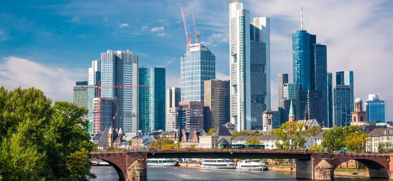 Frankfurt skyline in different seasons